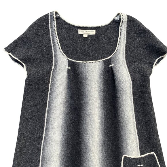 Baltic Inspirations Gradient Knit Tunic Dress Gray Wool Scandi Art Lagenlook-XL - Picture 5 of 14